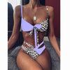 Women High Waist Bikini Swimsuit Swimwear Female Women Metal Ring Cross Bandage Bikini Set Swimsuit Two Piece Cutout Tie Back Bathing Suit Thong Bikini Set Bathing Suit Bather by Stevvex