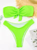 Women High Waist Bikini Swimsuit Swimwear Female Women Metal Ring Cross Bandage Bikini Set Swimsuit Two Piece Cutout Tie Back Bathing Suit Thong Bikini Set Bathing Suit Bather by Stevvex