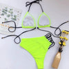 Women High Waist Bikini Swimsuit Swimwear Female Women Metal Ring Cross Bandage Bikini Set Swimsuit Two Piece Cutout Tie Back Bathing Suit Thong Bikini Set Bathing Suit Bather by Stevvex