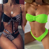 Women High Waist Bikini Swimsuit Swimwear Female Women Metal Ring Cross Bandage Bikini Set Swimsuit Two Piece Cutout Tie Back Bathing Suit Thong Bikini Set Bathing Suit Bather by Stevvex
