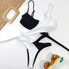 Women High Waist Bikini Swimsuit Swimwear Female Women Metal Ring Cross Bandage Bikini Set Swimsuit Two Piece Cutout Tie Back Bathing Suit Thong Bikini Set Bathing Suit Bather by Stevvex