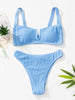 Women High Waist Bikini Swimsuit Swimwear Female Women Metal Ring Cross Bandage Bikini Set Swimsuit Two Piece Cutout Tie Back Bathing Suit Thong Bikini Set Bathing Suit Bather by Stevvex