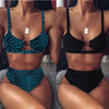 Women High Waist Bikini Swimsuit Swimwear Female Women Metal Ring Cross Bandage Bikini Set Swimsuit Two Piece Cutout Tie Back Bathing Suit Thong Bikini Set Bathing Suit Bather by Stevvex