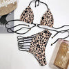 Women High Waist Bikini Swimsuit Swimwear Female Women Metal Ring Cross Bandage Bikini Set Swimsuit Two Piece Cutout Tie Back Bathing Suit Thong Bikini Set Bathing Suit Bather by Stevvex