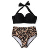Women Leopard Print Swimsuit Women's Bikini One Shoulder Top High Waist Bottom Two Piece Swimsuits Women Push Up Bikini Set One Shoulder Beachwear Summer Leopard Bathing Suit High Waist Swimwear For Women by Stevvex