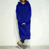 Women Loose Long Hoodie Casual Solid Color Hooded Sweatshirts Student's Autumn Winter Baggy Pullover Oversized Sweatshirt Dress by Stevvex