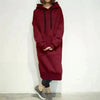 Women Loose Long Hoodie Casual Solid Color Hooded Sweatshirts Student's Autumn Winter Baggy Pullover Oversized Sweatshirt Dress by Stevvex