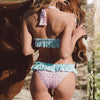 Women Low Waist Bikini Ruffle Swimwear Women Print Swimsuit Women's Bikini Swimsuits Ruffle Floral Two Piece Bathing Suits Printed Halter Neck Swimwear Beachwear Push Up Bikinis Two-piece Bathing Suits Beach Wear by Stevvex
