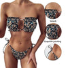 Women Luxury Leopard High Waist Bikini Swimsuit Women's Push Up Bra Tie Side Cutout Bikini Set High Cut Padded Solid Bating Suit Swimwear Female Bikini Set Bathing Suit by Stevvex
