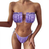 Women Luxury Leopard High Waist Bikini Swimsuit Women's Push Up Bra Tie Side Cutout Bikini Set High Cut Padded Solid Bating Suit Swimwear Female Bikini Set Bathing Suit by Stevvex