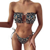 Women Luxury Leopard High Waist Bikini Swimsuit Women's Push Up Bra Tie Side Cutout Bikini Set High Cut Padded Solid Bating Suit Swimwear Female Bikini Set Bathing Suit by Stevvex