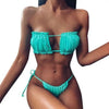 Women Luxury Leopard High Waist Bikini Swimsuit Women's Push Up Bra Tie Side Cutout Bikini Set High Cut Padded Solid Bating Suit Swimwear Female Bikini Set Bathing Suit by Stevvex