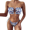 Women Luxury Leopard High Waist Bikini Swimsuit Women's Push Up Bra Tie Side Cutout Bikini Set High Cut Padded Solid Bating Suit Swimwear Female Bikini Set Bathing Suit by Stevvex