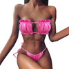 Women Luxury Leopard High Waist Bikini Swimsuit Women's Push Up Bra Tie Side Cutout Bikini Set High Cut Padded Solid Bating Suit Swimwear Female Bikini Set Bathing Suit by Stevvex