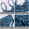 Women Luxury Leopard High Waist Bikini Swimsuit Women's Push Up Bra Tie Side Cutout Bikini Set High Cut Padded Solid Bating Suit Swimwear Female Bikini Set Bathing Suit by Stevvex