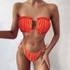 Women Luxury Leopard High Waist Bikini Swimsuit Women's Push Up Bra Tie Side Cutout Bikini Set High Cut Padded Solid Bating Suit Swimwear Female Bikini Set Bathing Suit by Stevvex