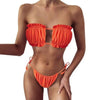 Women Luxury Leopard High Waist Bikini Swimsuit Women's Push Up Bra Tie Side Cutout Bikini Set High Cut Padded Solid Bating Suit Swimwear Female Bikini Set Bathing Suit by Stevvex