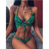 Women New High Waist Bikini Swimsuit Modern Swimwear Female Thong Brazilian Bikini Set Bathing Suit Bather Women's Twist Front High Waisted Bikini Swimsuit Halter Drawstring Tie Side Bottom Two Piece Bathing Suit by Stevvex