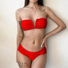 Women New High Waist Bikini Swimsuit Modern Swimwear Female Thong Brazilian Bikini Set Bathing Suit Bather Women's Twist Front High Waisted Bikini Swimsuit Halter Drawstring Tie Side Bottom Two Piece Bathing Suit by Stevvex