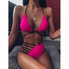 Women New High Waist Bikini Swimsuit Modern Swimwear Female Thong Brazilian Bikini Set Bathing Suit Bather Women's Twist Front High Waisted Bikini Swimsuit Halter Drawstring Tie Side Bottom Two Piece Bathing Suit by Stevvex