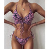 Women New High Waist Bikini Swimsuit Modern Swimwear Female Thong Brazilian Bikini Set Bathing Suit Bather Women's Twist Front High Waisted Bikini Swimsuit Halter Drawstring Tie Side Bottom Two Piece Bathing Suit by Stevvex