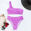 Women One-Shoulder Bikini Swimsuit Women Push Up Swimwear Women's Bathing Suit Comfortable Bikini Ribbed Two Piece Swimsuit Bikini Set Summer Bathing Suit Beach Wear Swimming Suit by Stevvex