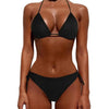 Women One Size Bright Color Swimwear Women's Bikini Pure Color Micro Bikini Charming Bra Bottom Swimsuits New Summer Style Lady Bandage Bikini Set Push-up Bra Bathing Suit Swimsuit by Stevvex