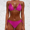 Women One Size Bright Color Swimwear Women's Bikini Pure Color Micro Bikini Charming Bra Bottom Swimsuits New Summer Style Lady Bandage Bikini Set Push-up Bra Bathing Suit Swimsuit by Stevvex