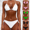 Women One Size Bright Color Swimwear Women's Bikini Pure Color Micro Bikini Charming Bra Bottom Swimsuits New Summer Style Lady Bandage Bikini Set Push-up Bra Bathing Suit Swimsuit by Stevvex