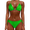 Women One Size Bright Color Swimwear Women's Bikini Pure Color Micro Bikini Charming Bra Bottom Swimsuits New Summer Style Lady Bandage Bikini Set Push-up Bra Bathing Suit Swimsuit by Stevvex
