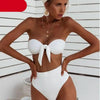 Women Padded Push Up Strapless Swimsuit Women's Tie Knot Front High Waist Bandage 2PCS Bikini Sets Beachwear Bathing Suit Swimwear Bikini Set Adjustable Bikini Sets Two Piece Bathing Suit by Stevvex
