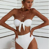 Women Padded Push Up Strapless Swimsuit Women's Tie Knot Front High Waist Bandage 2PCS Bikini Sets Beachwear Bathing Suit Swimwear Bikini Set Adjustable Bikini Sets Two Piece Bathing Suit by Stevvex