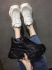 Women Platform Sneakers Leather Casual Ladies Chunky Shoes Woman High Black Fashion Thick Soled Sports Walking Shoes Lace Up Platform Leather Trainers Sneakers by Stevvex