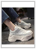 Women Platform Sneakers Leather Casual Ladies Chunky Shoes Woman High Black Fashion Thick Soled Sports Walking Shoes Lace Up Platform Leather Trainers Sneakers by Stevvex