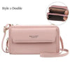Women Pu Leather Double Layer Large Portable Crossbody Capacity Card Holders Handbags - Trendy Portable Crossbody Handbags by Stevvex
