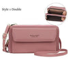 Women Pu Leather Double Layer Large Portable Crossbody Capacity Card Holders Handbags - Trendy Portable Crossbody Handbags by Stevvex