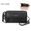 Women Pu Leather Double Layer Large Portable Crossbody Capacity Card Holders Handbags - Trendy Portable Crossbody Handbags by Stevvex