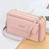 Women Pu Leather Double Layer Large Portable Crossbody Capacity Card Holders Handbags - Trendy Portable Crossbody Handbags by Stevvex