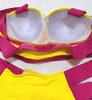 Women Push Up Bikini Women Neon Bandage Swimwear Women Patchwork Bikini Swimsuit 2 Piece Cutout Molded Push Up Bathing Suit Ruffle Hook Closure Bikini Set Two Piece Bathing Suit by Stevvex