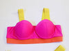 Women Push Up Bikini Women Neon Bandage Swimwear Women Patchwork Bikini Swimsuit 2 Piece Cutout Molded Push Up Bathing Suit Ruffle Hook Closure Bikini Set Two Piece Bathing Suit by Stevvex