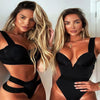 Women Push Up Bikini Women Neon Bandage Swimwear Women Patchwork Bikini Swimsuit 2 Piece Cutout Molded Push Up Bathing Suit Ruffle Hook Closure Bikini Set Two Piece Bathing Suit by Stevvex