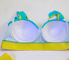 Women Push Up Bikini Women Neon Bandage Swimwear Women Patchwork Bikini Swimsuit 2 Piece Cutout Molded Push Up Bathing Suit Ruffle Hook Closure Bikini Set Two Piece Bathing Suit by Stevvex