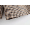 Women's Fashionable Office Wear Double Breasted Plaid Blazer Coat Vintage Long Sleeve Pockets Female Outerwear Chic Tops by Stevvex