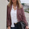 Women's Fashionable Office Wear Double Breasted Plaid Blazer Coat Vintage Long Sleeve Pockets Female Outerwear Chic Tops by Stevvex