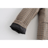 Women's Fashionable Office Wear Double Breasted Plaid Blazer Coat Vintage Long Sleeve Pockets Female Outerwear Chic Tops by Stevvex