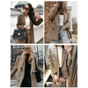 Women's Fashionable Office Wear Double Breasted Plaid Blazer Coat Vintage Long Sleeve Pockets Female Outerwear Chic Tops by Stevvex