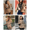 Women's Fashionable Office Wear Double Breasted Plaid Blazer Coat Vintage Long Sleeve Pockets Female Outerwear Chic Tops by Stevvex