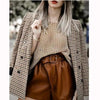 Women's Fashionable Office Wear Double Breasted Plaid Blazer Coat Vintage Long Sleeve Pockets Female Outerwear Chic Tops by Stevvex