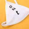 Women’s Funny Printed 2Pcs Bikini Suits Women's Scalloped Triangle Bikini Print Bottom Two Piece Swimsuit Deep V-neck Detachable Breast Pad Sling Tops with Triangle Bottoms Swimsuits by Stevvex