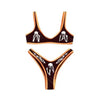 Women’s Funny Printed 2Pcs Bikini Suits Women's Scalloped Triangle Bikini Print Bottom Two Piece Swimsuit Deep V-neck Detachable Breast Pad Sling Tops with Triangle Bottoms Swimsuits by Stevvex